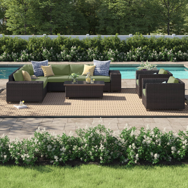 Sol 72 Outdoor™ Tegan All Weather Wicker/Rattan 8 Person Seating